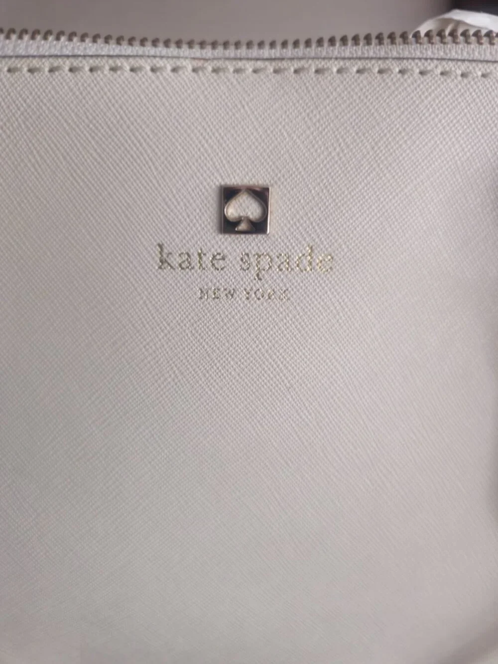 KATE SPADE SAFFIANO LEATHER TRIPLE COMPARTMENT SATCHEL • IVORY